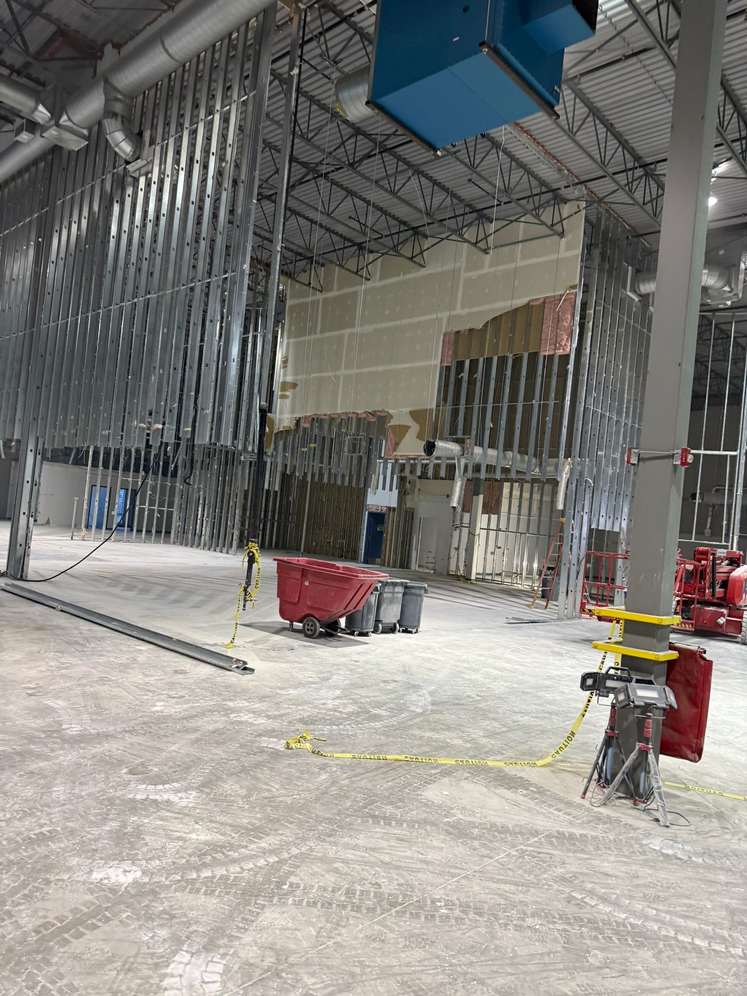 Interior demolition – steel framing exposed